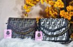 Geometric Monogram Crossbody Bag with Adjustable Strap