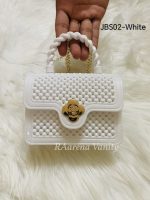 Colorful Beaded Mini Handbag with Braided Handle and Gold Chain - Image 3