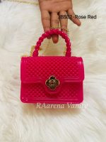 Colorful Beaded Mini Handbag with Braided Handle and Gold Chain - Image 5