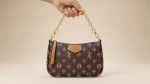 Monogram Print Shoulder Bag with Gold Chain and Adjustable Strap